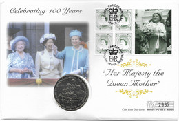 1999 Gibraltar 1 Crown The Life Of Queen Elizabeth Queen Mother 1936 Coin Cover - Gibilterra