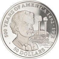 Monnaie, Îles Cook, Elizabeth II, 50 Dollars, 1990, Franklin Mint, FDC, Argent - Cookeilanden