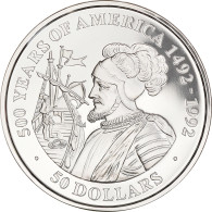 Monnaie, Îles Cook, Elizabeth II, 50 Dollars, 1990, Franklin Mint, FDC, Argent - Cook