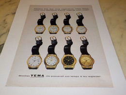 ANCIENNE PUBLICITE MONTRES YEMA 1992 - Autres & Non Classés