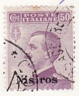 DODECANESE  1912 NISIROS 50 Ct. Lila  Vl. 7 - Dodecaneso