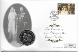 1999 Isle Of Man 1 Crown The Life & Times Of The Queen Mother 1923 Coin Cover - Isla Man