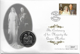 1999 Isle Of Man 1 Crown The Life & Times Of The Queen Mother 1923 Coin Cover - Île De  Man