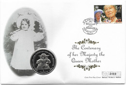 1999 Isle Of Man 1 Crown The Life & Times Of The Queen Mother Coin Cover - Île De  Man