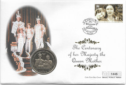 2000 Isle Of Man 1 Crown The Life & Times Of The Queen Mother 1937 Coin Cover - Eiland Man