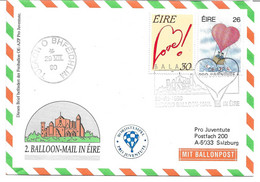 3200z: Motiv Austriaca, Eire- Sonderflug Österreichischer Ballonpostbeleg 1992 - Storia Postale