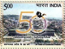 India 2022 NEW *** 50 Years Of Arunachal Pradesh Bird, Map, Fauna, Great Hornbill Birds, MNH (**) Inde Indien - Cartas & Documentos