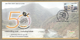 India 2022 NEW *** 50 Years Of Arunachal Pradesh Bird, Map, Fauna, Great Hornbill Birds, FDC Cover (**) Inde Indien - Covers & Documents