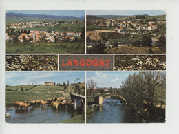 Langogne Multivues, Générale Pont Troupeau Vaches Fleurs (n°426 Cellard) - Langogne