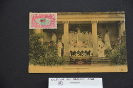 CARTOLINA USED POST CARD AFRICA REUNION UN REPOSOIR A ST. PIERRE  CINQ CENTIMES STAMP VG 1918 TO ITALY - Reunion