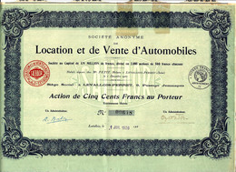 RARE ACTION SOCIETE DE LOCATION ET DE VENTE D AUTOMOBILES LEVALLOIS PERRET 1926 V.DESCRIPT. + SCAN - Auto's
