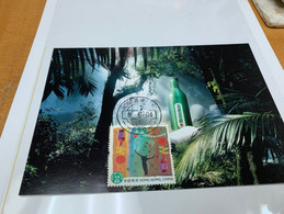 Hong Kong Stamp Card Beer Drink - Storia Postale