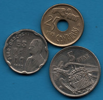 ESPANA  LOT 3 COINS:  5 - 25 - 50 PESETAS 1973 - 1994 - Lots & Kiloware - Coins