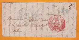 1837 - Lettre Pliée Personnelle En Français De BRUXELLES, Belgique Indépendante Vers PARIS, France - Entrée Valenciennes - ...-1845 Préphilatélie