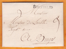 1760 - Lettre Pliée En Français De BRUXELLES, Pays Bas Autrichiens Vers BRUGES Brugge, Flandre - 1714-1794 (Paises Bajos Austriacos)