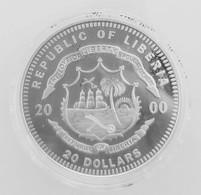 Liberia 2000 - 20 Silver Dollar ‘Declaration Of Independence’ - UNC & Sealed - Certificate No 09885 - Liberia