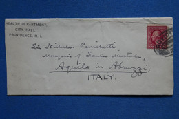 AS2 ETATS UNIS  BELLE LETTRE  1910  POUR AQUILA  ABRUZZI ITALY   ++AFFRANCH. PLAISANT - - Cartas & Documentos