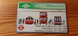 Phonecard United Kingdom, BT - London Regional Transport 222E 116.800 Ex - Train, Railway - BT Emissions Publicitaires