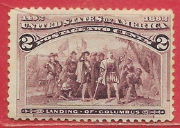Etats-Unis D'Amérique N°82 Colomb Colombus 2c Brun-lilas 1893 * - Unused Stamps