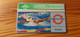 Phonecard United Kingdom, BT - Sport Series, Kristin Otto 308G 5.000 Ex - Swimming, Germany Related - BT Advertising Issues