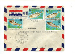 CONGO Nyanga 1979 - Affranchissement Multiple Sur Lettre Par Avion - Poisson - Vissen