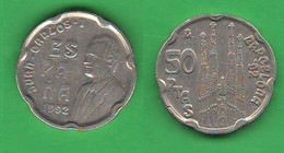 Spagna 50 Pesetas 1992 Espagne Spain Sagrada Familia Olympic Games Nichel Coin - 100 Pesetas