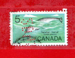 (Us.2) CANADA °-1968 - Préservation De La Nature.  Yv. 401 PERFIN.  Come Scansione. - Perforadas