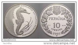 @Y@   Ukraine / Ukrain 10 Hryven 2003 `Long Snouted Seahorse` Silver Proof Coin. RARE - Ukraine