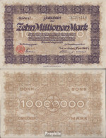 Bonn Inflationsgeld Stadt Bonn Gebraucht (III) 1923 10 Millionen Mark - 10 Miljoen Mark