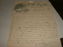 LETTERA SU CARTA INTESTATA DITTA OSIGLIA PARRUCCHIERE E PROFUMIERE GENOVA 1905 - Italia