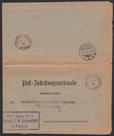 Postzustellungsurkunde Oepfershausen 10.5.1895, Frei Lt. Avers Herzogl. S. M. Amtsgreicht In Wasungen, - Lettres & Documents