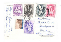 Postkarte Gel 1966 Von San Marino Nach Dornbirn Vorarlberg Mischfrankatur - Cartas & Documentos