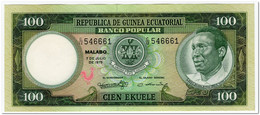 EQUATORIAL GUINEA,100 EKUELE,1975,P.11,UNC - Equatorial Guinea