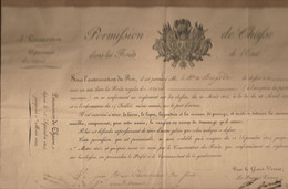 VILLENEUVE D'ASCQ  ANNAPPES-PERMISSION DE CHASSE-1824/25-DE BRIGODE - Historische Dokumente