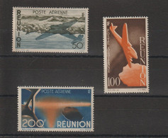 Réunion 1947 Avions PA 42-44, 3 Val ** MNH - Poste Aérienne