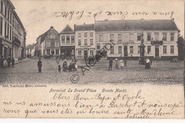 Postkaart  Aerschot - Groote Markt - Café Montaigu/In Den Valk/ Gulden Huis (Stroobants, Burgemeester Neerijse) (A486) - Aarschot