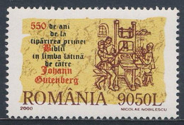 Romania Romana Rumänien 2000 Mi 5495 YT 4616 SG 6122 ** Druck Bibel In Lateinischer Sprache, Johannes Gutenberg, 1450 - Autres & Non Classés
