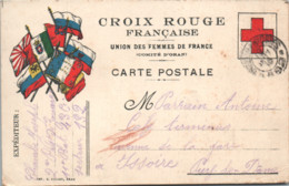 MILITARIA -CROIX ROUGE FRANCAISE. Union Des Femmes De France. Faisceau De 8 Drapeaux Alliés. 18/01/1916 - 2 Scans - Altri