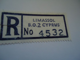 CYPRUS  REGISTERED VIGNETTES LIMASSOL - Autres & Non Classés