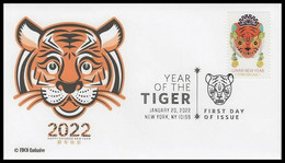 2022 United States USA, Year Of The Tiger, First Day Of Issue, Pictorial Postmark, Lunar Cover (**) - Brieven En Documenten