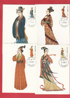 Taiwan - 4 Cartes Maximum 1986 - Traditional Chinese Costume - Taipei - Maximum Cards