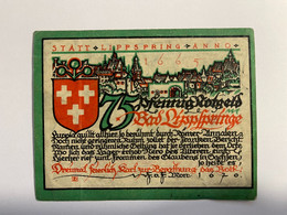 Allemagne Notgeld Lippspringe 75 Pfennig - Collections