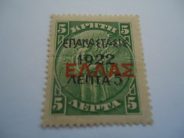 CRETE GREECE  MNH STAMPS  OVERPRINT - Crete