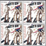 INDIA 2022   DELHI POLICE 75th Anniversary, Platinum Jubilee,  Covid 19 Cases, Ambulance, 1v, BLOCK Of 4, MNH(**) - Unused Stamps