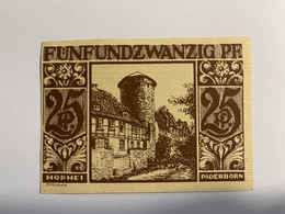 Allemagne Notgeld Paderborn 25 Pfennig - Collections