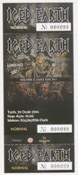 ICED EARTH 2014 CONCERT TICKET ISTANBUL TURKEY ROCK POV - Concert Tickets