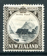 New Zealand 1935-36 Pictorials - Single Wmk. - 4d Mitre Peak - P.14 HM (SG 562) - Ongebruikt
