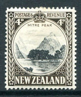 New Zealand 1935-36 Pictorials - Single Wmk. - 4d Mitre Peak - P.14 HM (SG 562) - Neufs