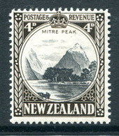 New Zealand 1935-36 Pictorials - Single Wmk. - 4d Mitre Peak - P.14 HM (SG 562) - Ongebruikt