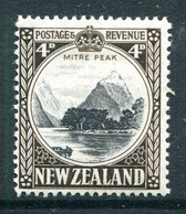 New Zealand 1935-36 Pictorials - Single Wmk. - 4d Mitre Peak - P.14 HM (SG 562) - Nuevos
